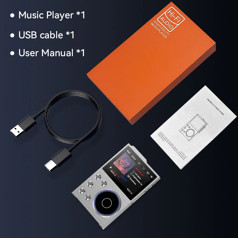HiFi MP3 Player 64GB 2.4 Inch Lossless DSD High Definition Portable Digital Audio Music For Walkman Supports Up to 128GB