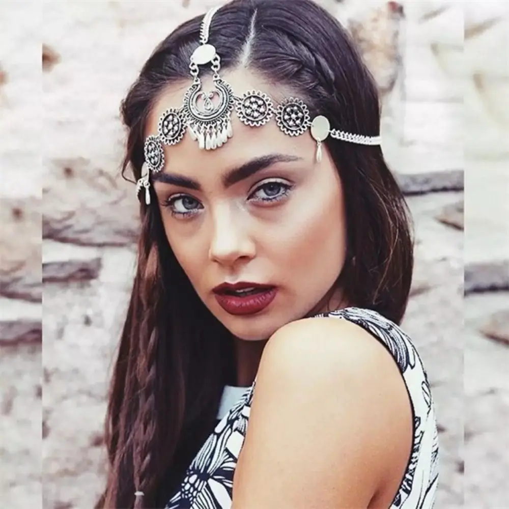 

Bohemian Head Chain Fashion Headband Indian Hair Jewelry Tribal Forehead Dancing Wedding Hair Accesories Headband Headpieces