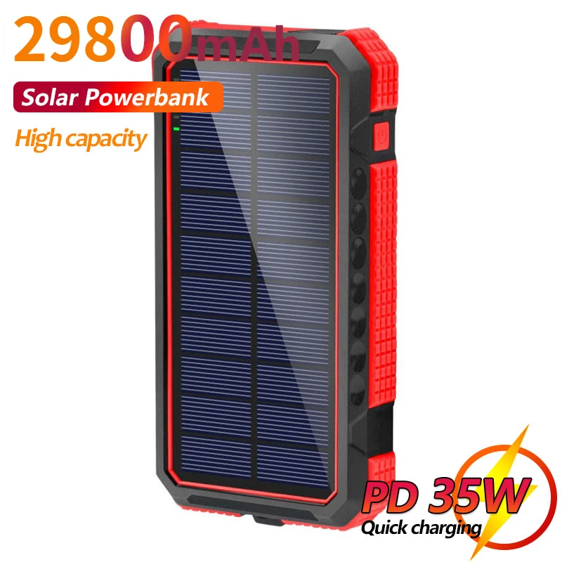 

Внешний аккумулятор на солнечной батарее с беспроводной зарядкой, 80000 мАч