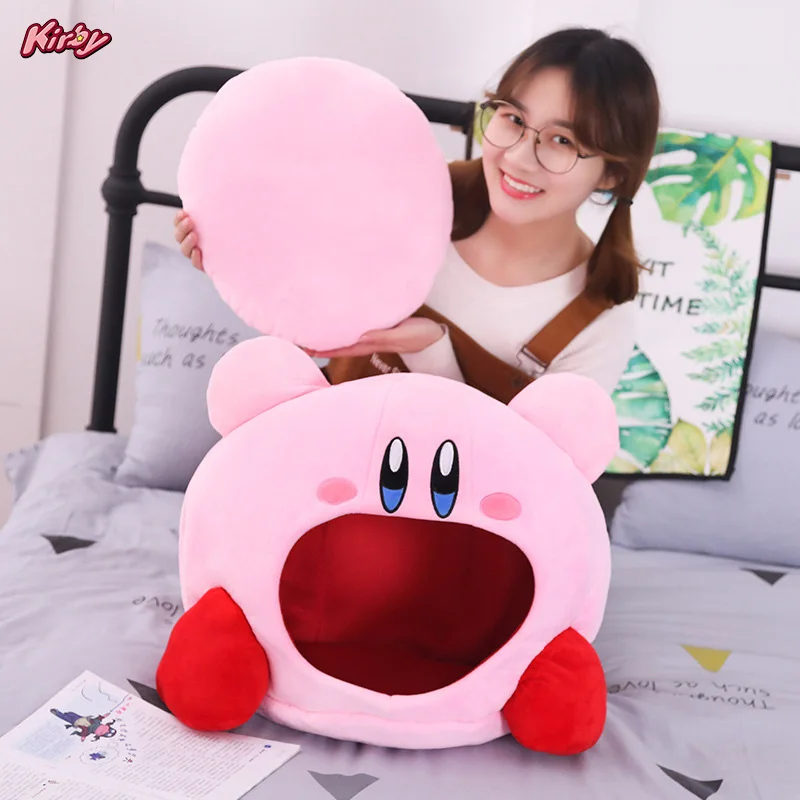 

Star Kirby Anime Game Peripheral Inhalation Nap Head Cover Pillow Pink Hat Plush Toy Cat Nest Kirby Nappy Headgear Kawaii Toys
