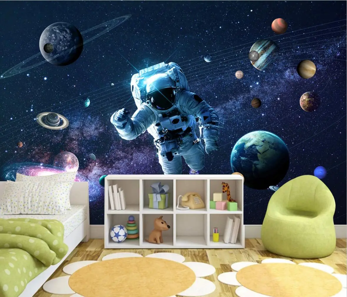 

beibehang Custom Modern cosmic starry sky romantic wallpaper for children's room TV background wall decoration 3D wall painting