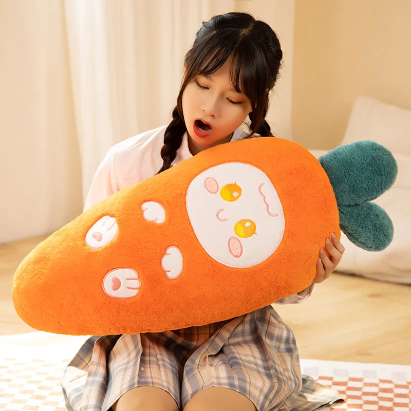 

Creative Kawaii Cartoon Rabbit Carrot Plush Toy Stuffed With Down Cotton Soft Pillow Sofa Cushion Lovely Gift For Girls Children