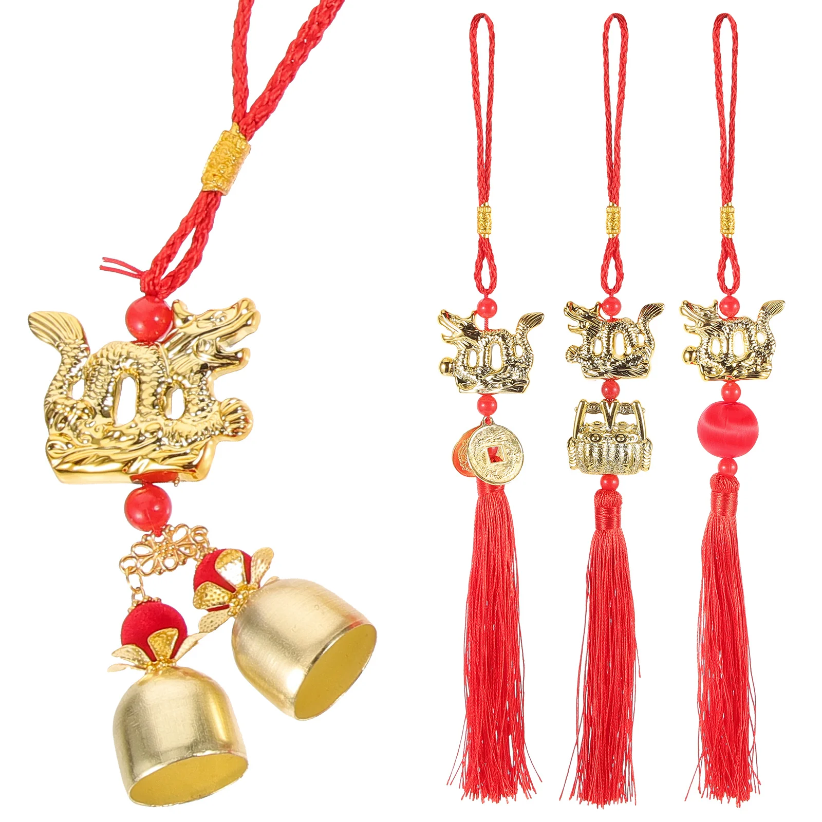 

Chinese Style Tassel Dragon Pendant Pendant For Car Hanging Pendant Bonsai New Year Decorations (Mixed Style)