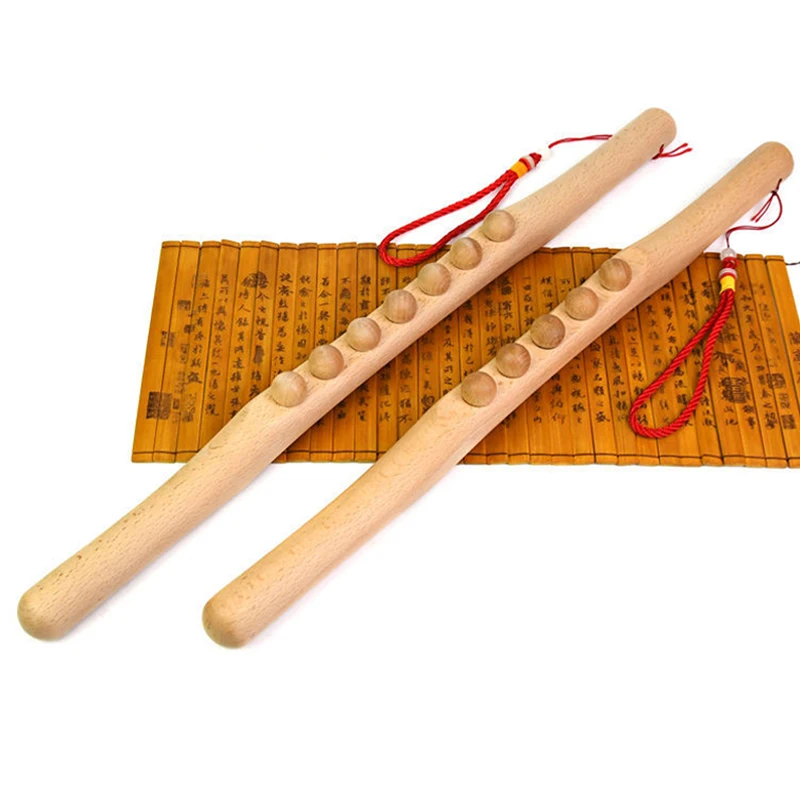 

2 In 1 Wood Color Gua Sha Massage Stick Back Neck Meridian Dredging Gua Sha Therapy Body Muscle Relaxing Guasha Massage Tools