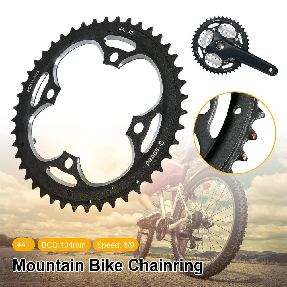 

44T Narrow Wide Chainring 104BCD Round Single Bike Chainring for 8 9 Speed Mountain Bike Road Bike Folding Bike Accessories