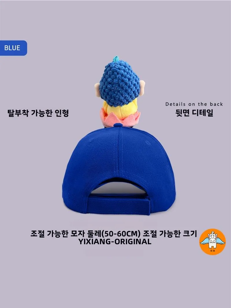 Q версия кукла Будды шляпа с полями милый мультяшный креативный дорожная для