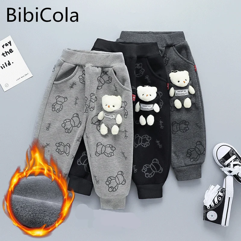 

Winter Kid Thick Fleece Trousers Autumn 1-5Y Children Warm Sports Pant Baby Girl Cute Elastic Waist Jogger Sweatpant for Boy