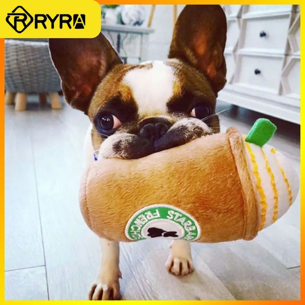 

Dog Voice Toys Keep Your Dog Interested Coffee Cup Design Plush Interactive Toys Durable Workmanship Chewing Cleaning Products