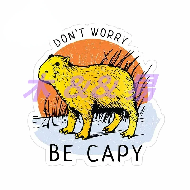 

Personality Color Picture Capybara Car Bumper Window Stickers Fashion Decal Scratch-Proof Waterproof Suitable Car Accessories