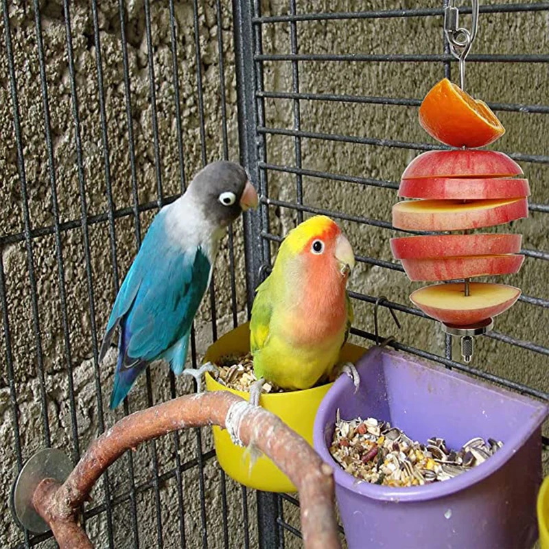 

Bird Feeder Stainless Steel Pet Food Holder Parrots Food Holder Fruit Spear Stick Vegetable Skewer Pet Supplies Bird Accessories