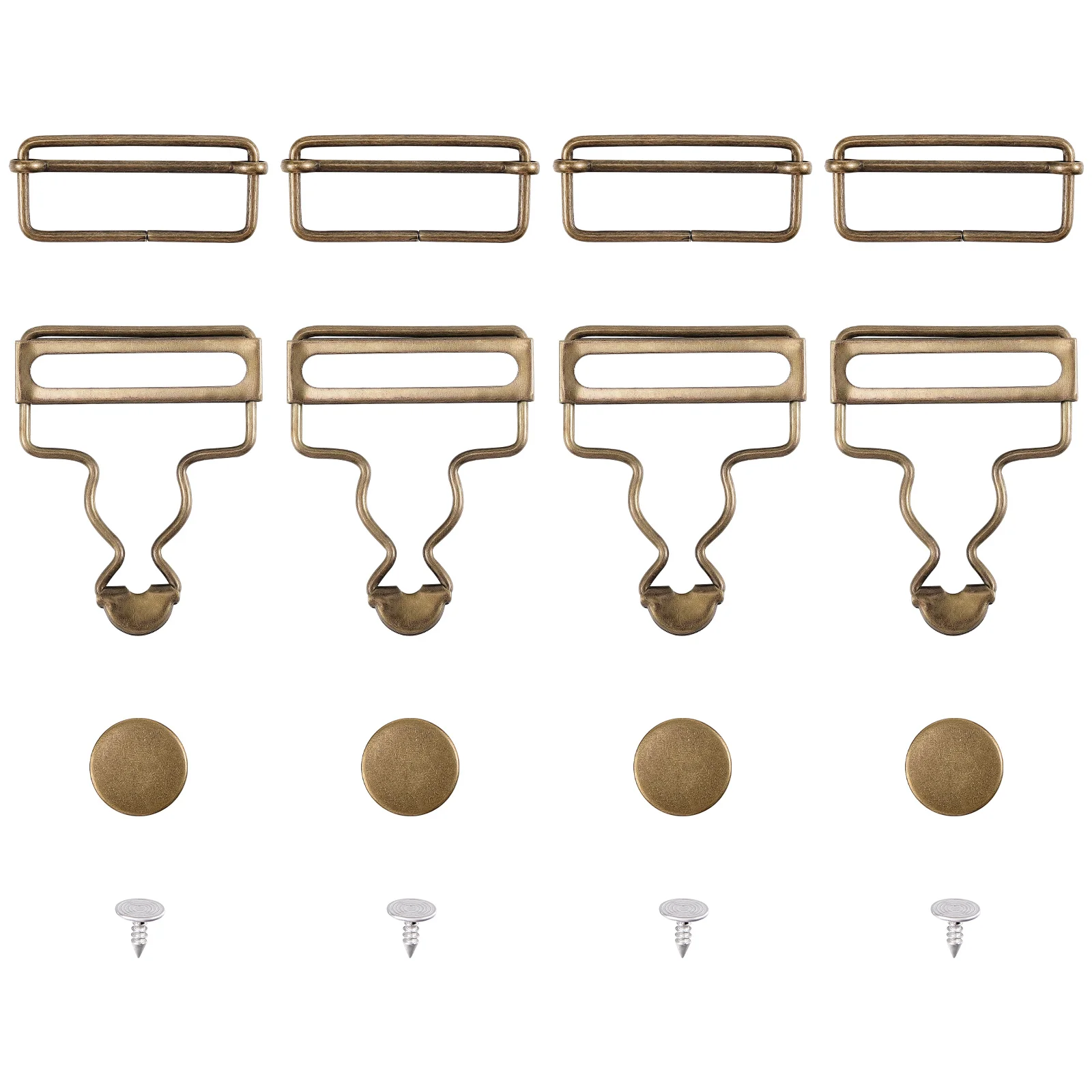 

Metal Suspender Clips No-sew Buttons Overall Replacement Buckles Denim Overalls