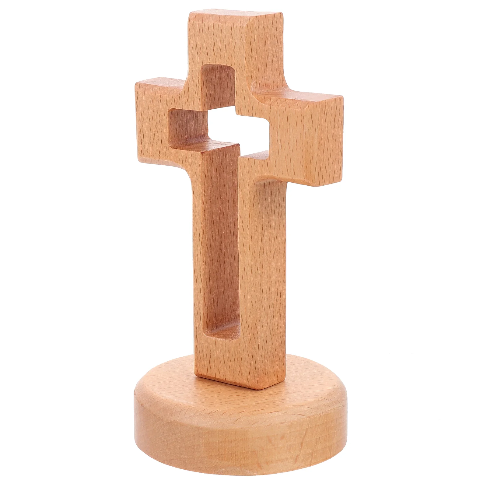 

1 Set Wooden Cross Adornments Hollow Cross Shape Ornaments for Home Church