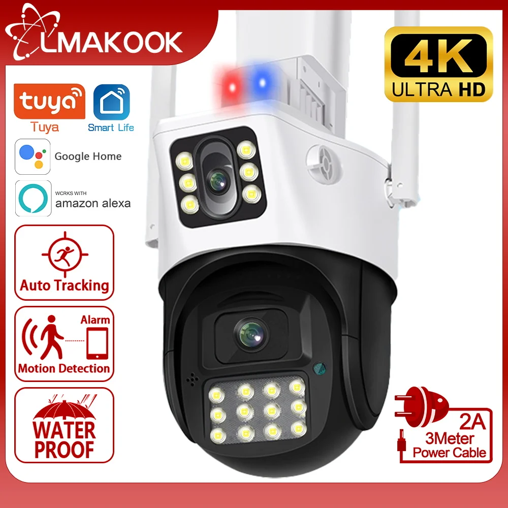 

Камера Наружного видеонаблюдения LMAKOOK, 4K, 8 Мп, PTZ, Wi-Fi