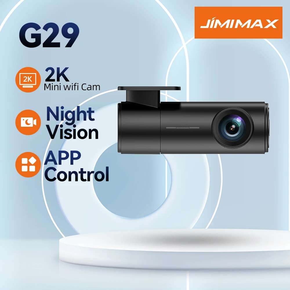 Фото JIMIMAX G29 Мини-регистратор 2K 5,8 ГГц Поддержка Wi-Fi Передняя камера Автомобильный видеорегистратор ИК ночного видения Режим парковки Видеорегистратор Управление приложением №1