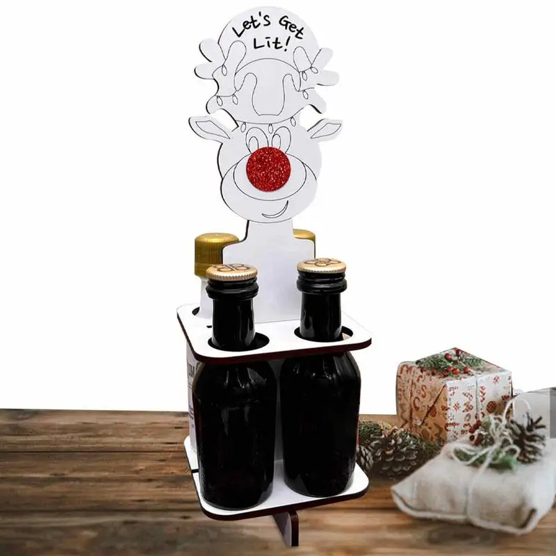 

Деревянная Рождественская Винная стойка, Рождественская Винная стойка для напитков, подставка для стола, украшения для рождественской веч...