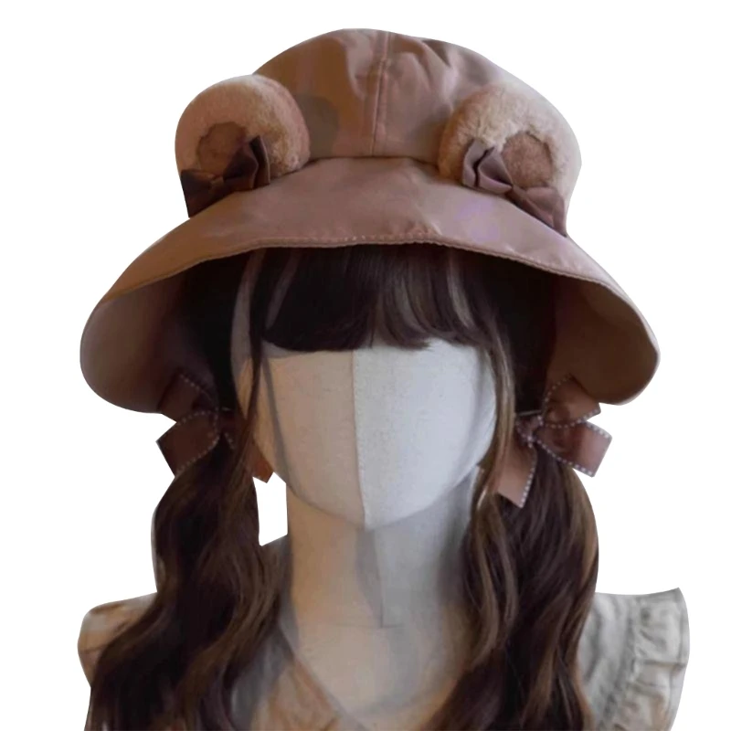 

Cartoon Bear Ear Hat Fisherman Cap Multipurpose Decorations Supplies for Kid Girl Teenager Girl Birthday Present