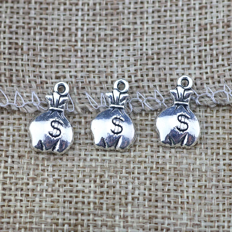 

30pcs10*17mm Wallet Dollar Purse Money Charm Pendant Antique Silver Color DIY Charms Pendant For Jewelry Making