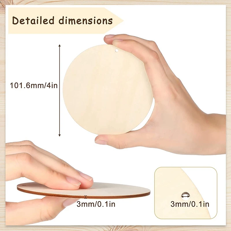 50 шт. деревянные круги незавершенные круглые вырезы предварительно