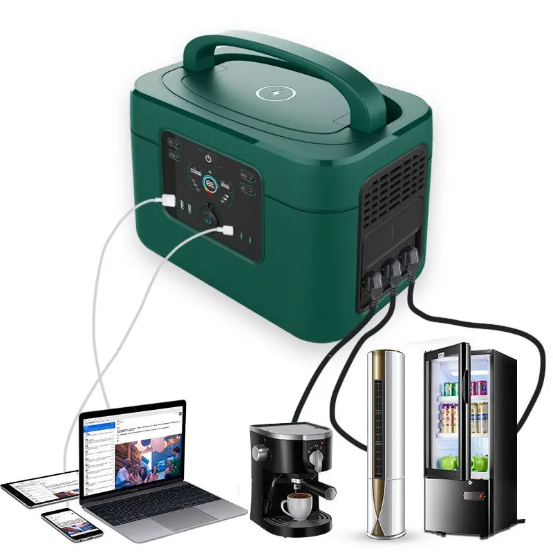 

Portable Power Station Lithium Battery 1.2kw Pure Sine Wave AC Outlet Solar Generator for Camping