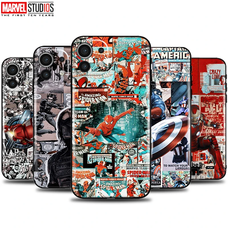 

Marvel Avengers Phone Case For Xiaomi Mi 11 Lite 11 10 Pro Ulitra 11i 10T 5G POCO X3 NFC M3 Pro F3 Carcasa Soft TPU Ultra-Thin