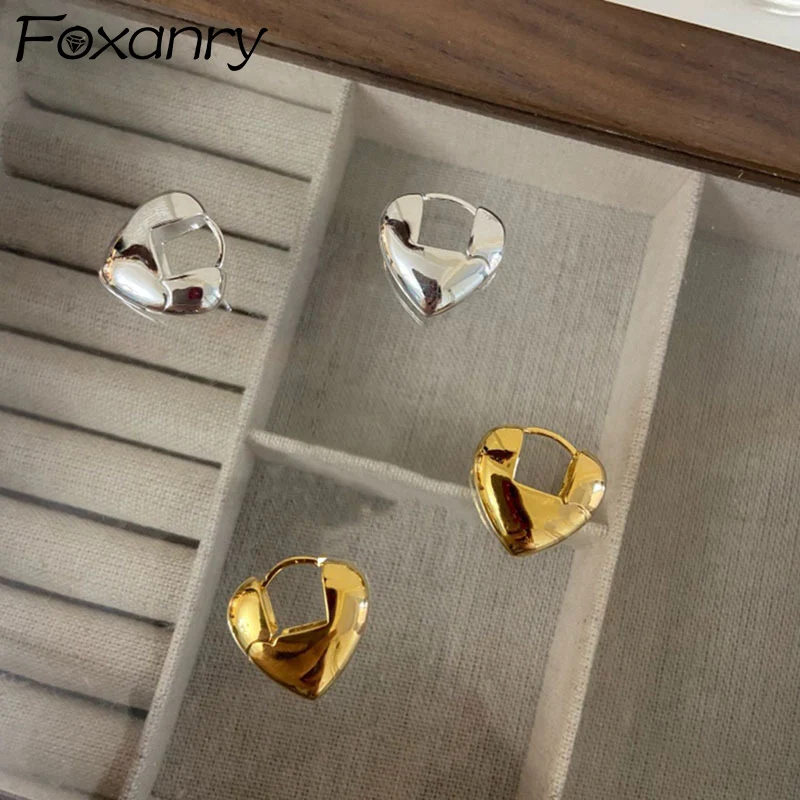 Серьги-кольца Foxanry для женщин и девушек простые классические украшения помолвки