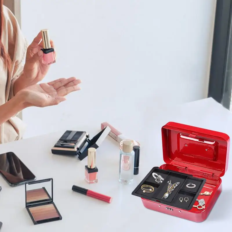 

Сейф с замком для путешествий, портативный Сейф с замком, депозитный ящик с кодом для банкнот, карт, ювелирных ключей