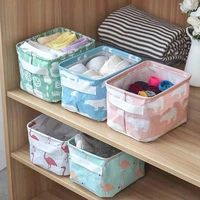 desktop fabric storage basket linen folding clothes sock underwear cosmetic storage organizer home sundries kids toy container