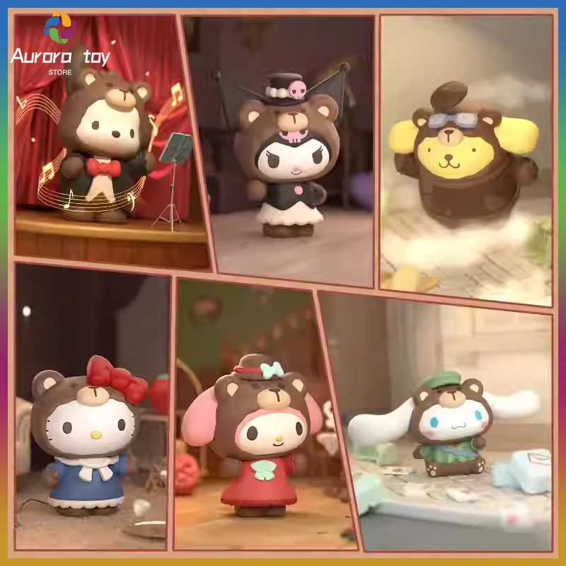 Фото Новая серия Blokees Blind Box Sanrio Dodo: Ретро-медвежонок встречает собаку с большими ушами. Загадочная коробка. Милая подвеска для телефона. Подарки для девочек. №1