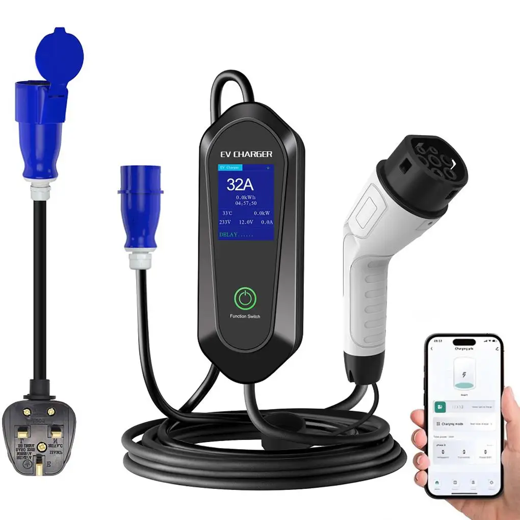 Автомобильное зарядное устройство для электромобиля 32 А 7 кВт 5 м однофазное