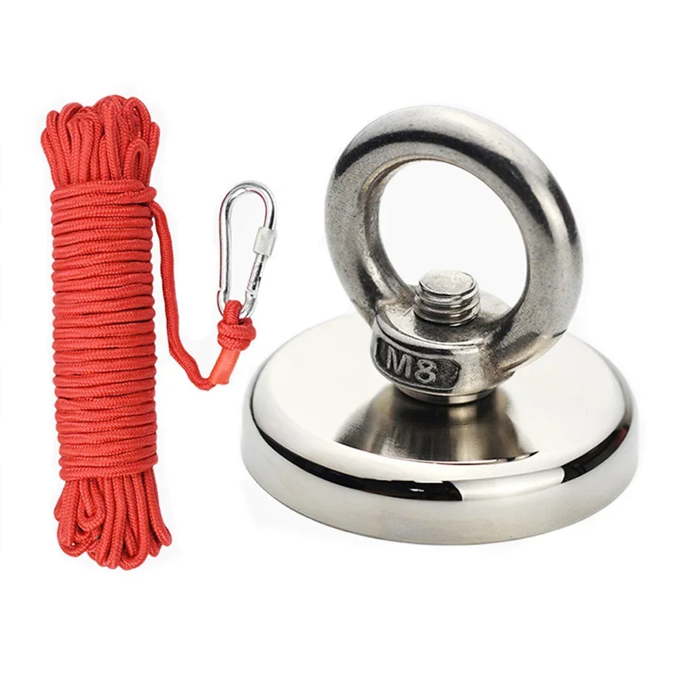 Super Strong Neodymium Fishing Magnet Hook N52 Heavy Duty Magnets with Countersunk Hole Eyebolt 16-90mm Salvage Searcher