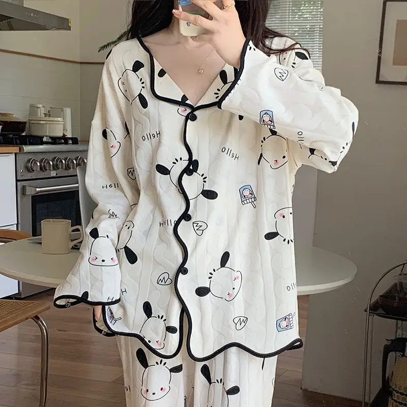 

Kawaii Симпатичные пижамы Sanrio почтовые Осенние новые брюки с длинным рукавом мультяшная Домашняя одежда милая девочка подарок на день рождения для детей