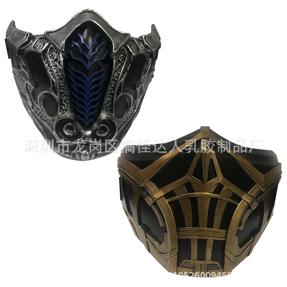 

2021 Mortal Kombat Sub-Zero Scorpion Cosplay Masks Resin Half Face Masquerade Halloween Carnival Party Role Play Costume Props