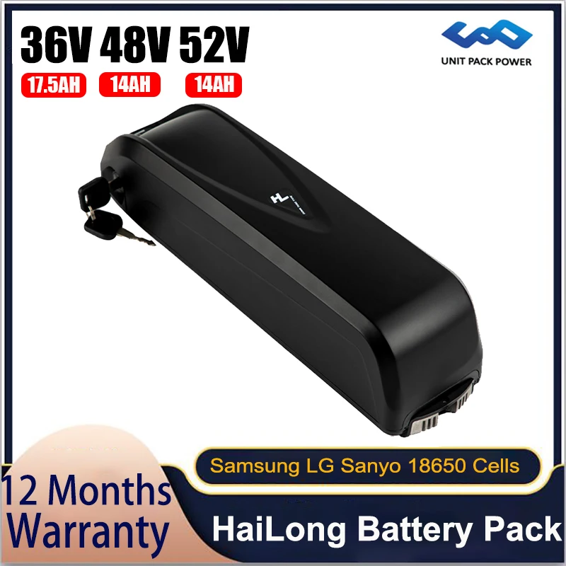 Аккумулятор для электровелосипеда Hailong 36 В 48 52 в 10 Ач 13 500 750