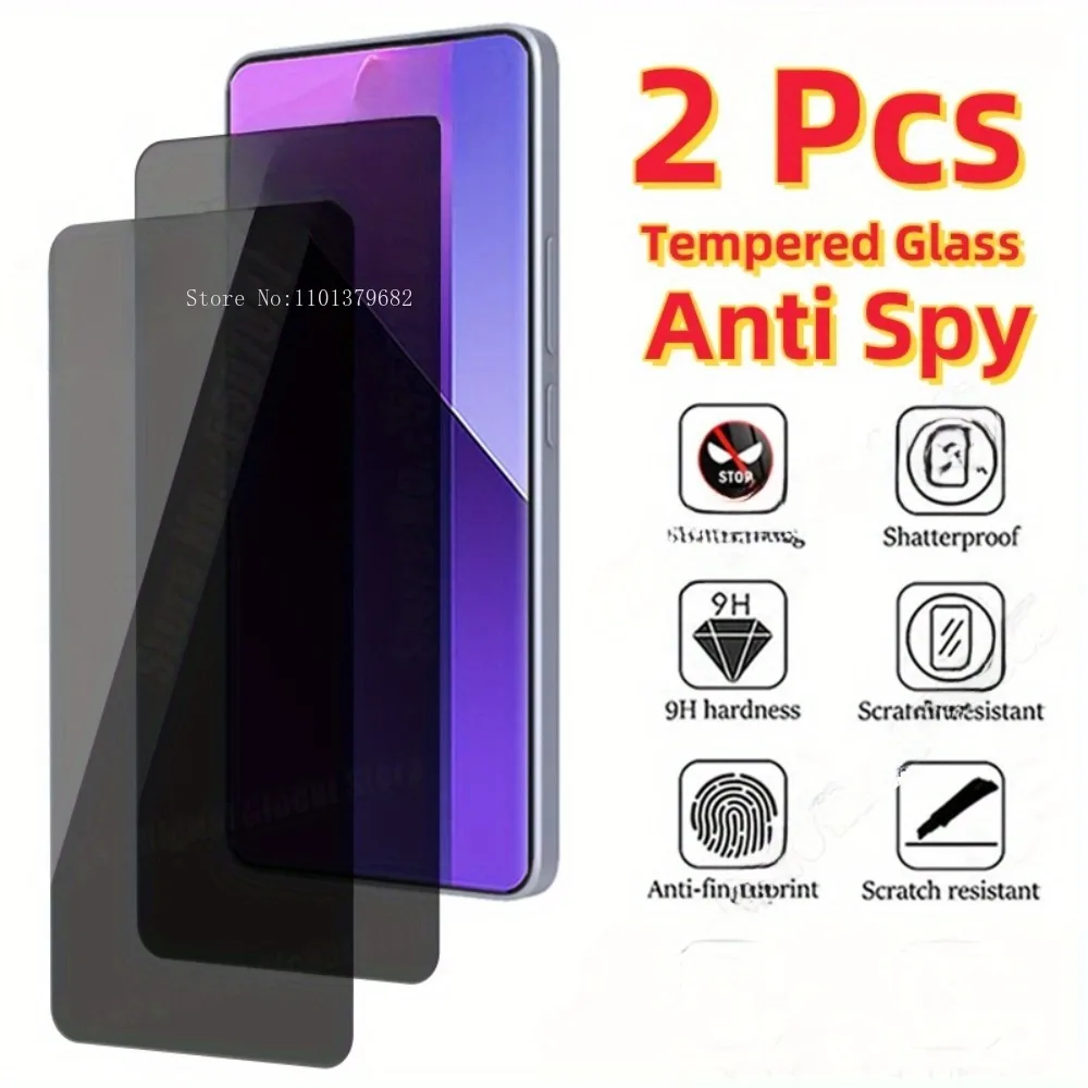 2 упаковки закаленного стекла защитные пленки для экрана Redmi Note 13 12 11 Pro