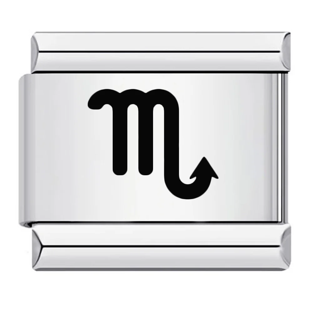 GEMOSA модные женские и мужские уникальные 12 созвездий лазерные итальянские подвески-звенья подходят для браслета из нержавеющей стали 9 мм DIY бусины ювелирные изделия (art.: 3920cbfce48e7) - 3920cbfce48e7