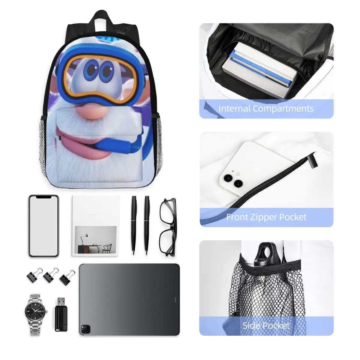 F-Fourbob-Booba для девочек и мальчиков студенческий рюкзак большой вместимости легкий