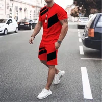 new summer mens t shirt set 100 synthetic material breathable cool men tracksuit t shirt shorts outfits sets oversized suit