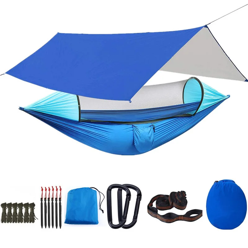 

Large Camping Hammock with Mosquito Net 2 Person Pop-up Parachute Hanging Hammocks Hammock Bed for Outdoor Backyard Hiking
