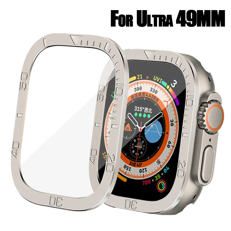 

Numeric Scale Case for Apple Watch Series Ultra 49mm Metal Case Protector Bumper Accessories Iwatch Ultra Cover Accessories