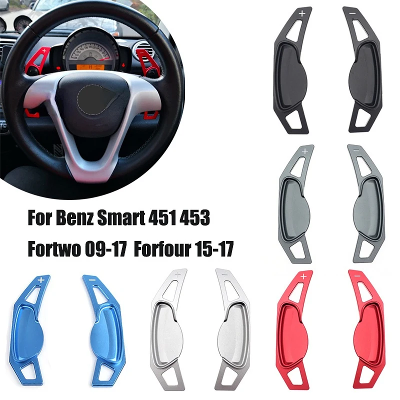 

1Pair Car Steering Wheel Shift Paddle Aluminum Alloy Extender For Benz Smart 451 453 Fortwo 09-17 Forfour 2015-2017 Car Shifting