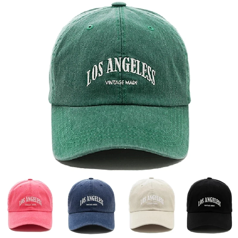 

Women's Los Angele Denim Baseball Cap Men's Summer Kpop Embroidery Snapback Cap Male Cotton Dad Hat Beach Travel Sunhat 2022
