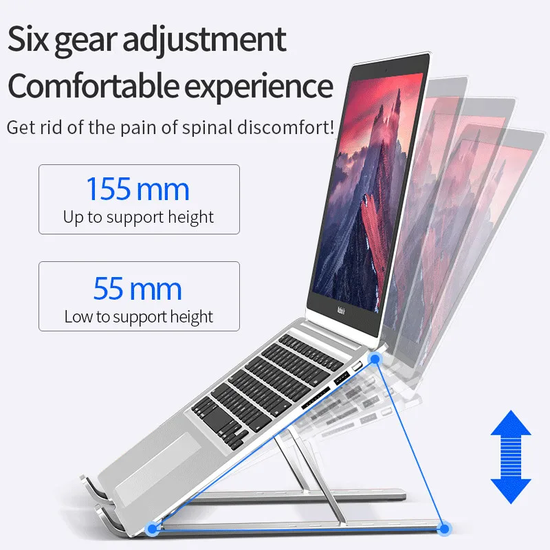 

Mini Multi-Function Foldable Laptop Stand Adjustable Aluminium Notebook Support Desk Base Holder For Laptop & Tablet Accessories