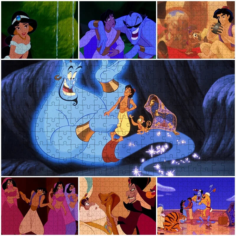 

1000 Piece Cartoon Creative Diy Jigsaw Puzzle Disney Movie Aladdin Jasmine Princess Puzzle Intellectual Education Toys for Kids