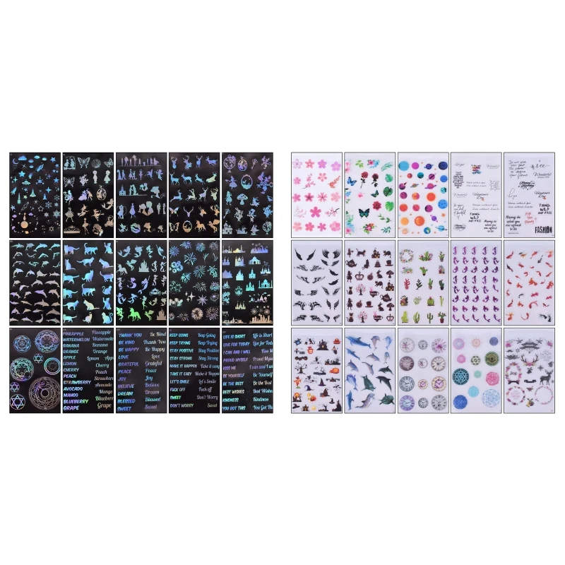 15 шт. заполняющие материалы для смолы прозрачные декоративные наклейки