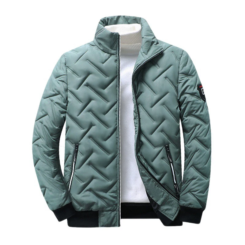 Men's coat autumn and winter new fashion trend Korean version short cotton jacket zipper stand-up collar cotton suit men's