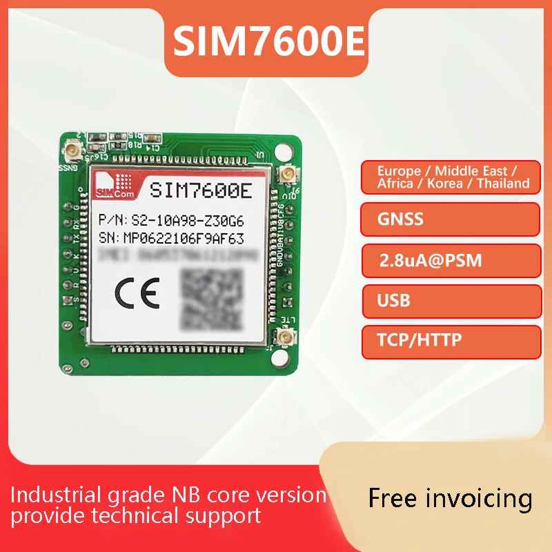 

SIMCOM SIM7600E-L1C Breakout Broad 4G LCC LTE Cat4 Module Core with 4G GPS Antennas Compasitive Development Module
