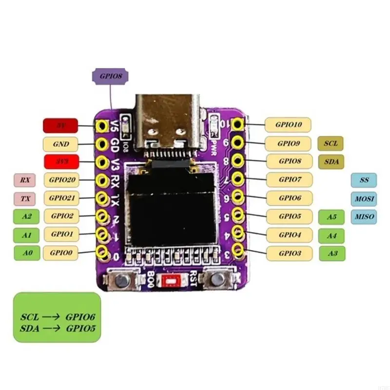 Фото Электронная плата ESP32C3 ESP32C3 с 0,42 дюйма OLEDSCREEN TYPE C №2