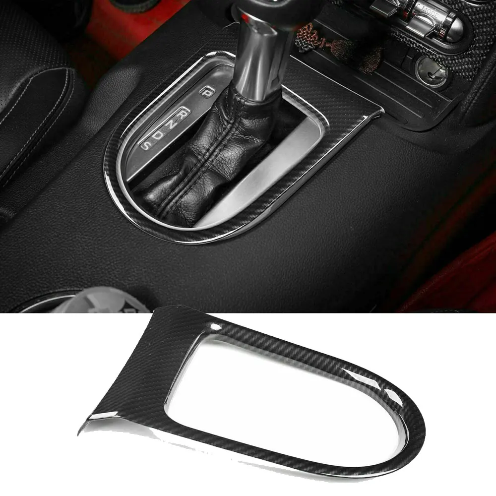 

Панель переключения передач для автомобиля, декоративная отделка из углеродного волокна, для Ford Mustang 15-18, внутренние детали