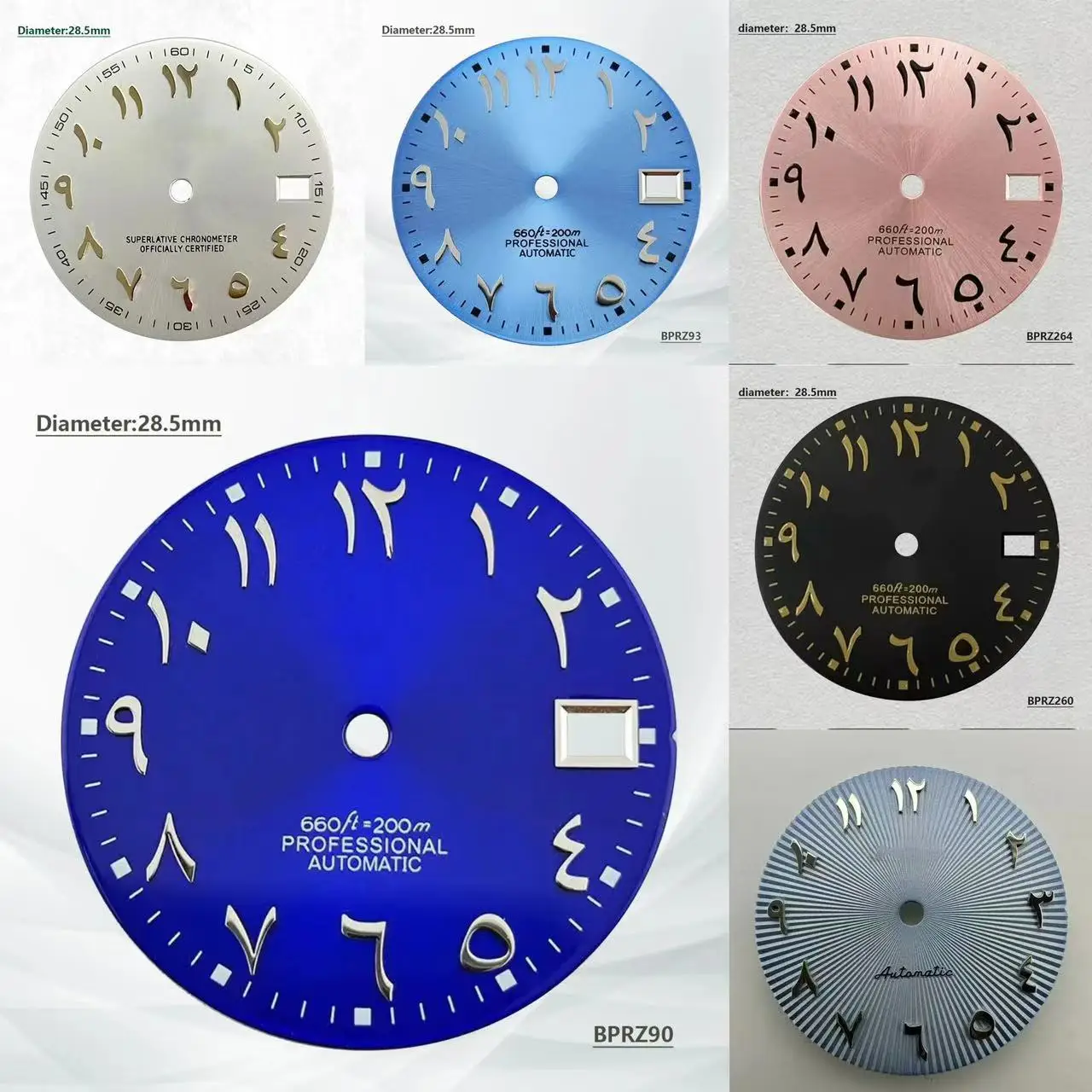 29 мм S логотип циферблат с арабскими цифрами NH35 NH36 автоматический механизм синий