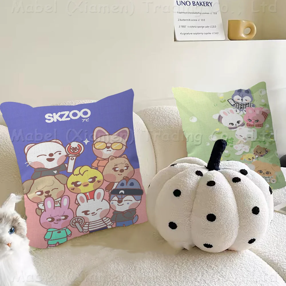 Kpop Stray--kids S-skzoo Pillow Anime Sofa Bed Head Cover Cushion 45x45 Cm Fashion